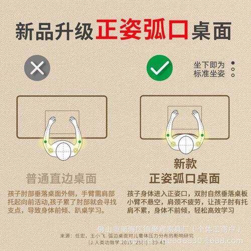 书儿童学习桌小学生桌口写字QOF弧桌家用可升降木课桌实椅大满贯