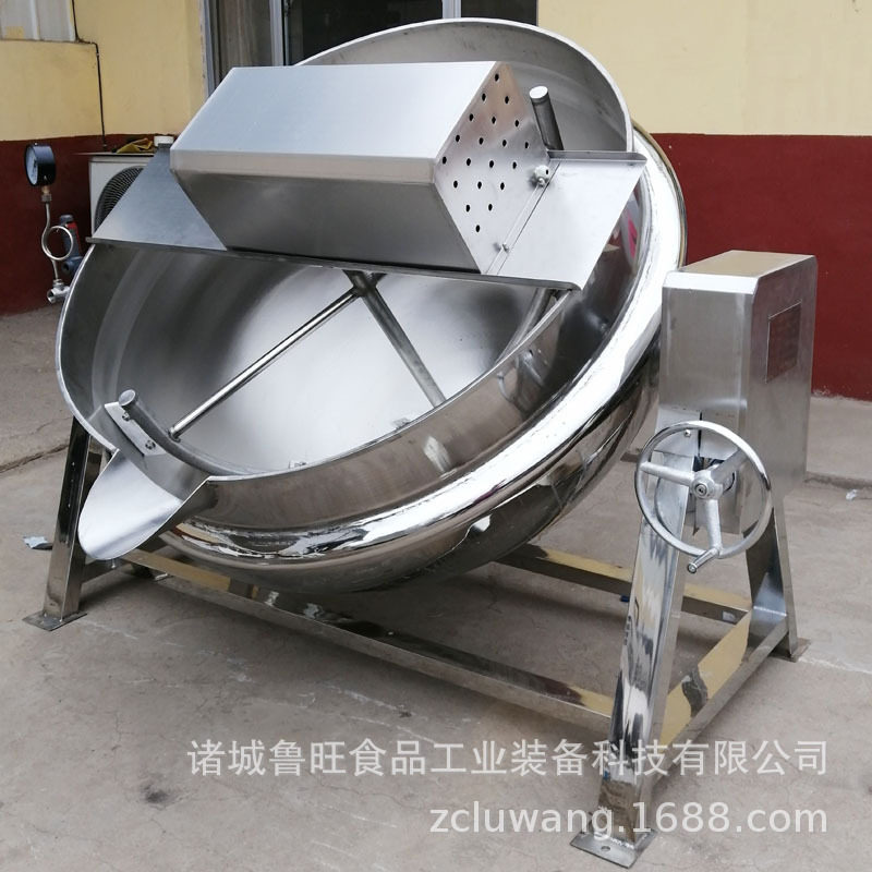 现货销售各类夹层锅 全不锈钢食堂熬粥专用锅 蒸汽可倾搅拌夹层锅