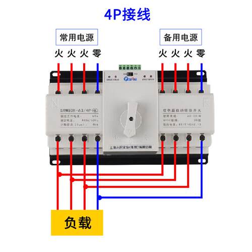 8891上海人民0CB迷你双电源自动转换开级关4P63A手动切换开关3A电