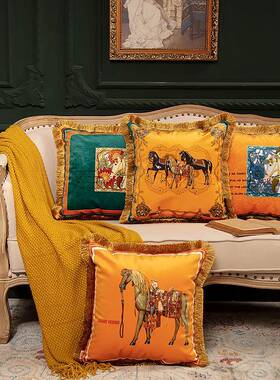 9QX美式轻奢抱枕C板房奢华沙厅发客靠垫样床头靠背靠F76T5HT6垫套