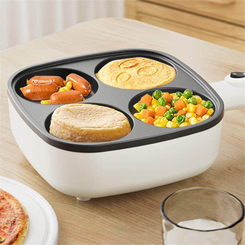 鸡蛋汉堡锅煎插电不粘平底机商家用早餐煎锅四孔煎蛋神器三合