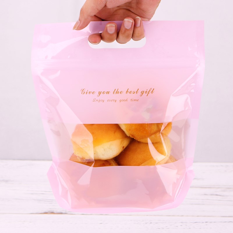 烘焙食品手提式自立自封拉链防油吐司小餐包手撕包牛轧糖包装袋