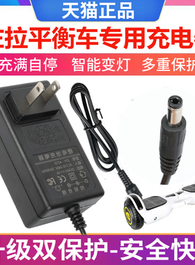 左拉电动平衡车充电器36V通用圆头配件冲电线DC头领奥专用三孔头