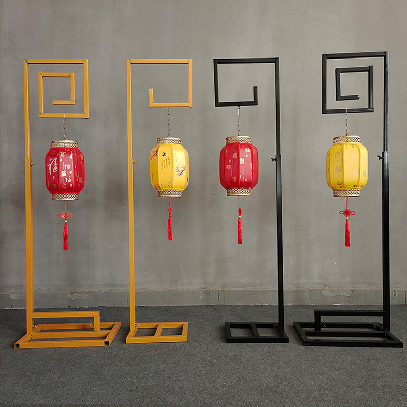 2021新款婚庆道具中式灯笼路引铁艺升降宫灯路引挂钩路引铁艺架子