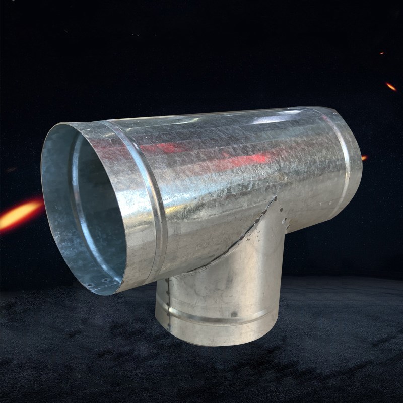 镀锌白铁皮风管三通接头排风管T型三通直径100-300一分二换气Y型