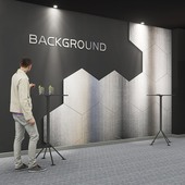 工业风金属铁皮六边形墙纸健身房电竞主题网咖ktv展厅背景墙壁布