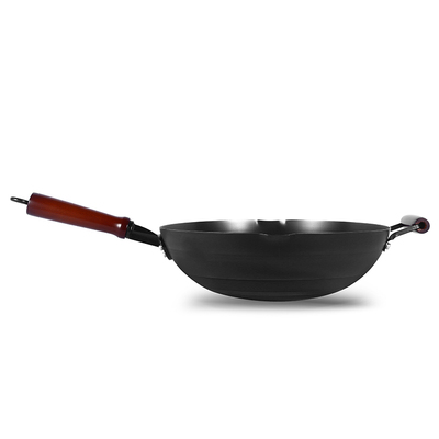 富硒康好嫂子不粘铁锅圆底家用无涂层炒菜锅具燃锅不绣