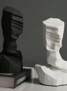 树脂抽象人物雕塑摆件现代极简客厅玄关室内酒店样板间装饰品摆设