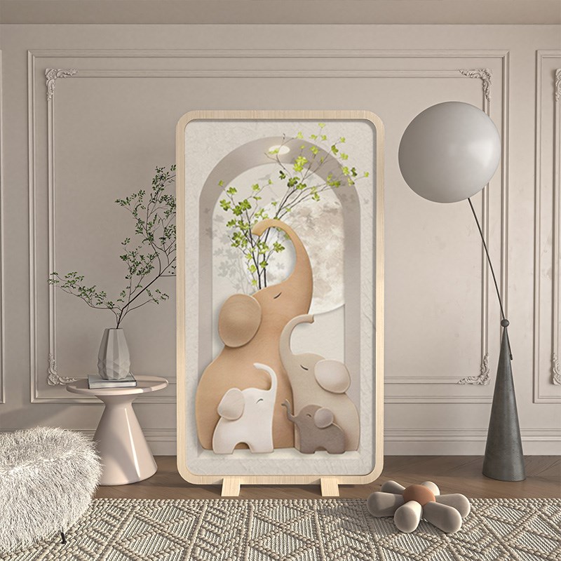 现代实木屏风隔断客厅进门卧室可移动入户遮挡装饰家用奶油风座屏