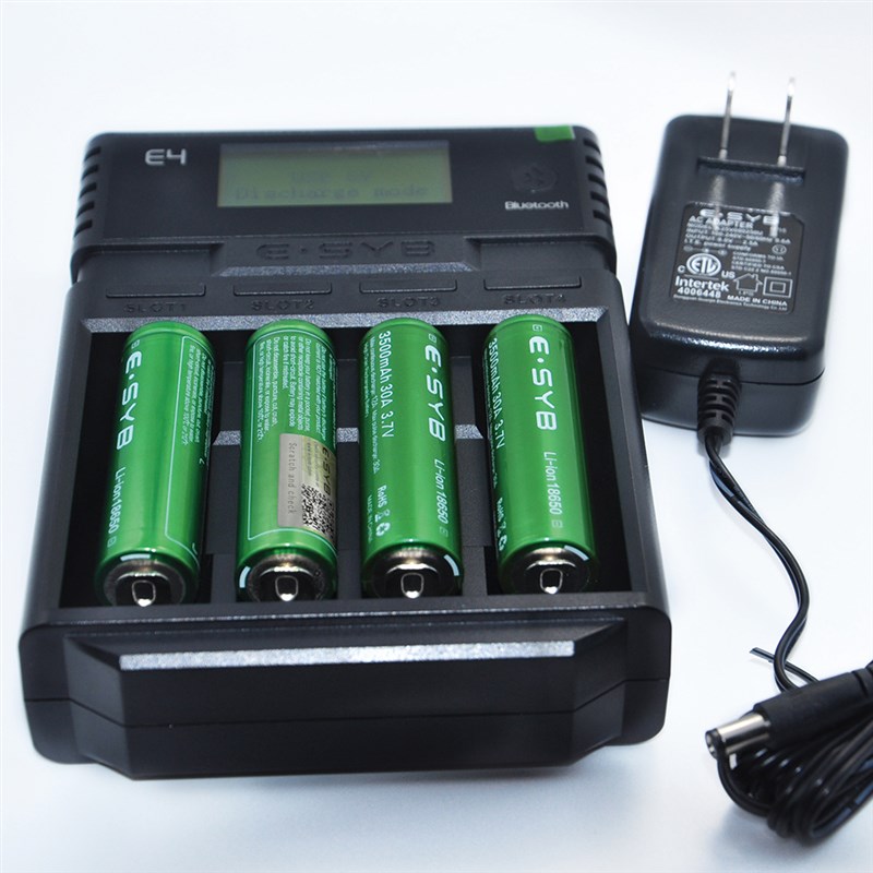 四槽充电器E4适配器充电器18650 26650 21700充电器3.7V4.2V电池
