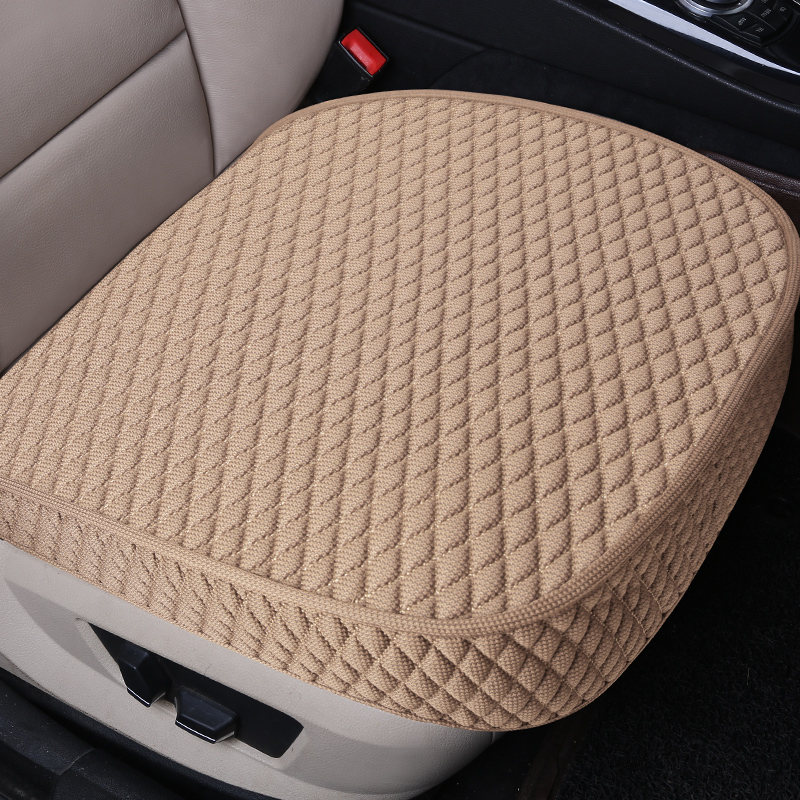 无靠背三件亚麻单片后排汽车坐垫全包布艺四季通用夏季驾驶座垫