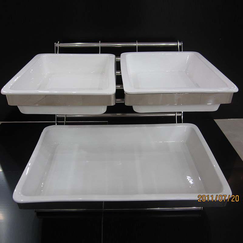 晋厨创意不锈钢面包篮组合架藤篮水果篮自助餐展示架小食蔬果篮架