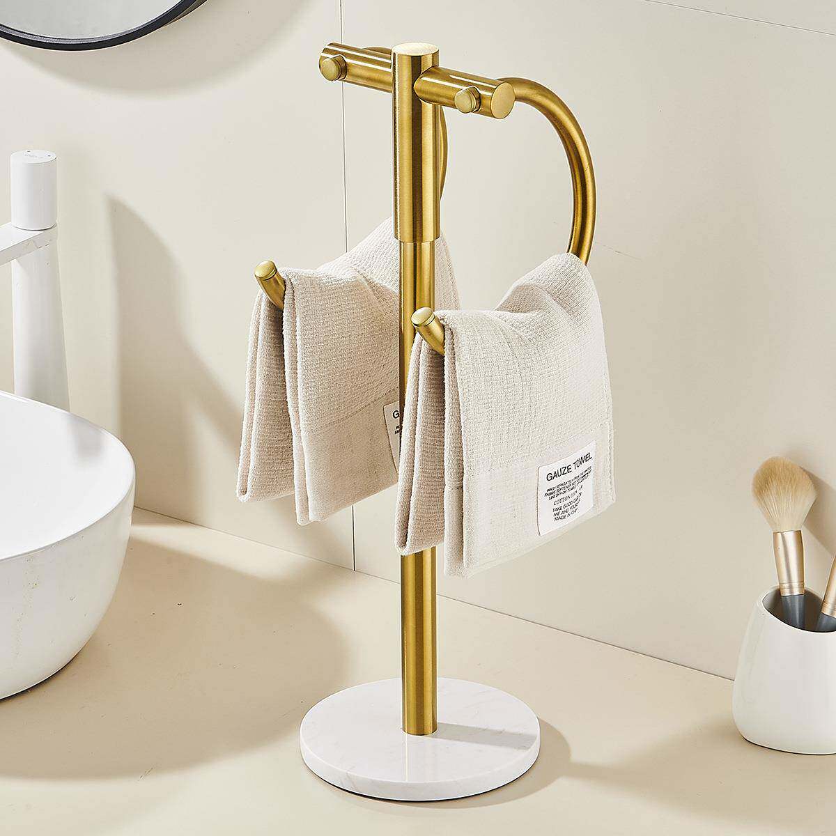 304不锈钢112浴室立式毛巾面置物台圆收纳架卫生架间厨房擦手巾架