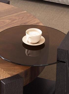 新式复几古风中古风式茶茶美SSW几客厅简易圆形茶桌中家用茶台洞