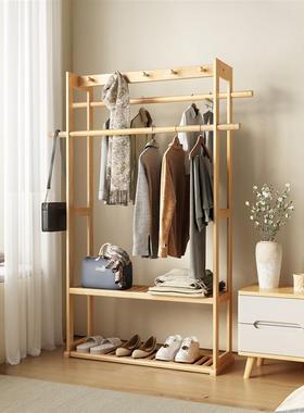 新家中式实木衣帽架可用小架户型便捷式移动落地衣架置物ZG-75475