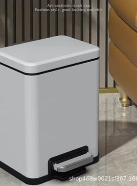ZON加厚新款不客锈O钢厅圾脚踏垃桶卫生间夹缝脚踩带盖侧方位薄垃