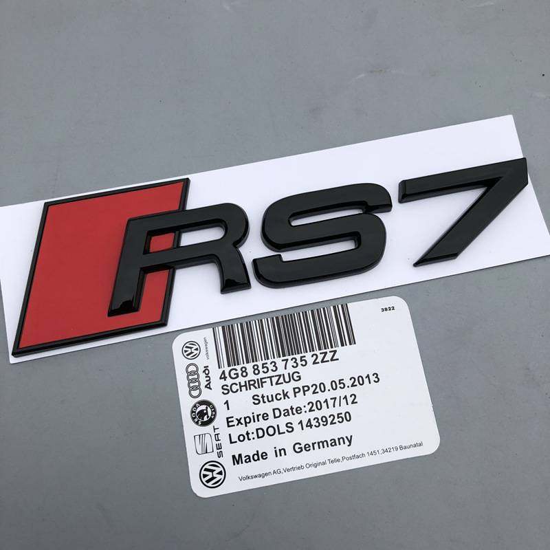 RS3 S4 S5 S6 S7车标A4L A7 A6 A3车贴改装亮黑色后尾标标志