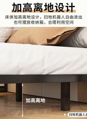 al铁艺床悬浮床现家代简约用加厚TW6kxYTnt钢架铁床主卧双人床单