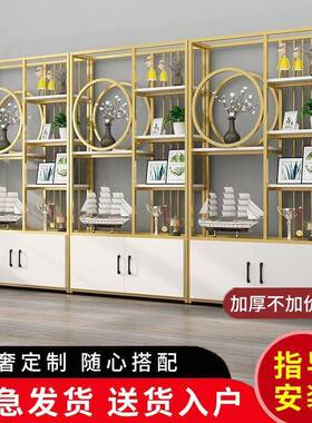 铁艺镂空隔断新款置物玄关XMQ风书屏架办公室装柜饰落地架多层展