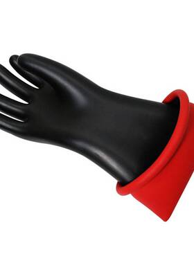 黑色20KV乳胶绝缘手套2级乳胶带电作业用绝缘手套防触电手套