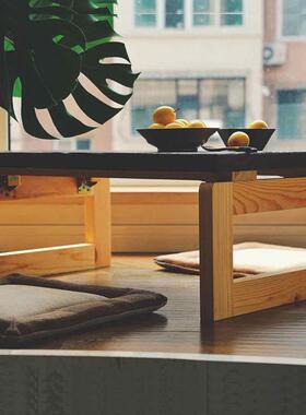 可折桌叠茶几小户型厅家用实腿小子简约客现代原木DJ01172风小木