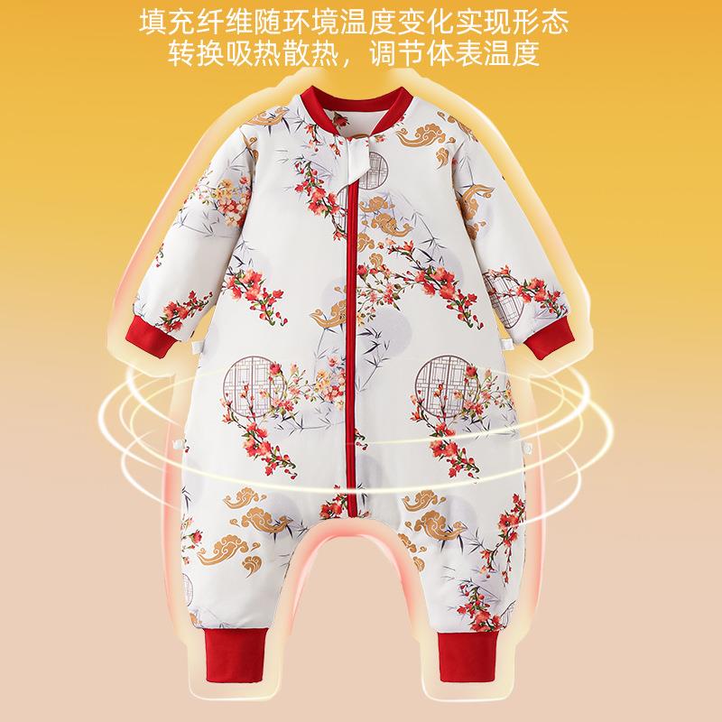 暖梦婴儿0821睡袋春秋冬款儿童踢被宝分腿防式温睡恒袋纯棉四季通