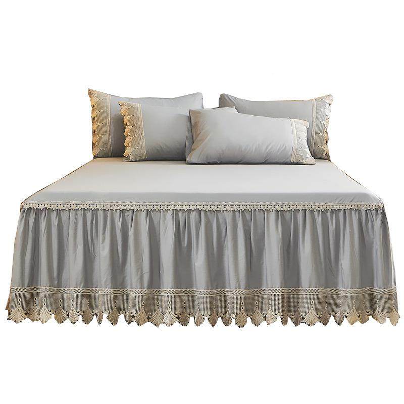 60贡缎长床绒棉床裙防单蕾丝花边床罩式件1.8m棉套滑FS756447床围,床上用品,床裙,淘宝优惠券,粉丝福利购,淘宝优惠卷