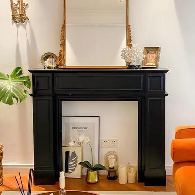 美BVW式复古欧式壁炉饰柜装饰壁炉架玄花乡村民宿式装客厅法关摄