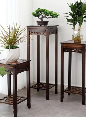 新中式花架阳台花花架置物架客木HTJ花架子实盆架厅落地式简易花