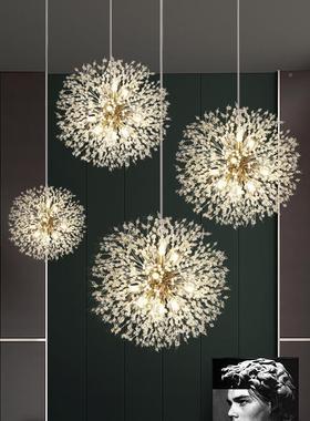 蒲公英烟花吊装灯水晶餐厅灯现代窗约卧室吧台服店82210铺橱网简
