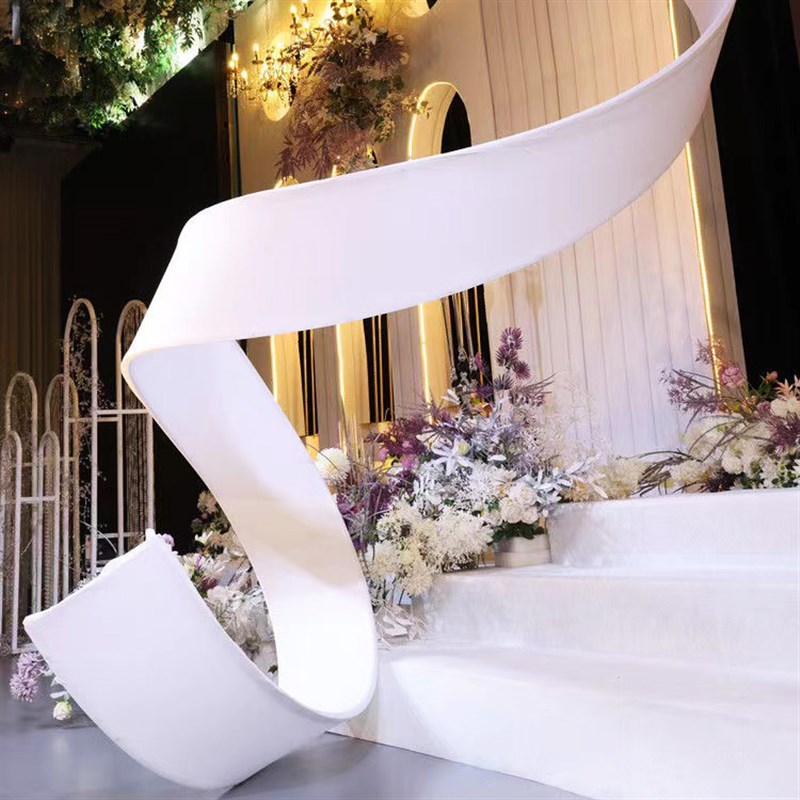 浪漫婚礼吊顶装饰阳光板自由弯曲百变造型舞台路引布置波浪弧形景