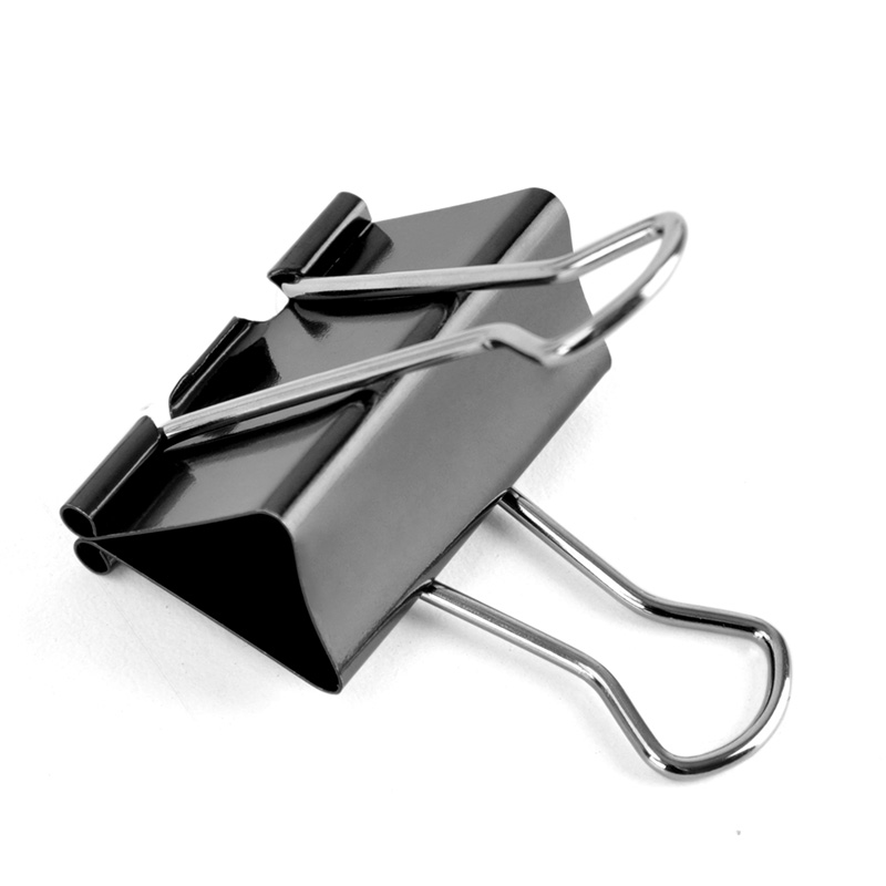 10桶创易黑色长尾夹铁夹子文具燕尾夹大号中号鱼尾夹金属票夹票据