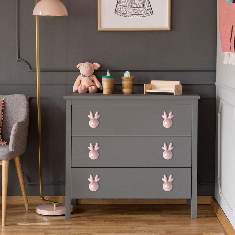 新款可爱小鹿拉手现代简约高端定制儿童衣柜门橱柜子抽屉明装把手