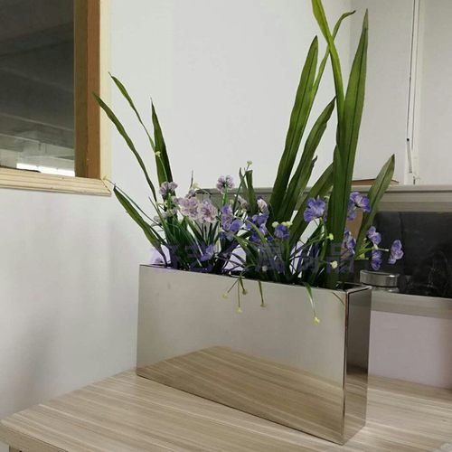 不锈钢电镀花瓶 干花花盆 铁艺花箱绿植小花瓶 金属