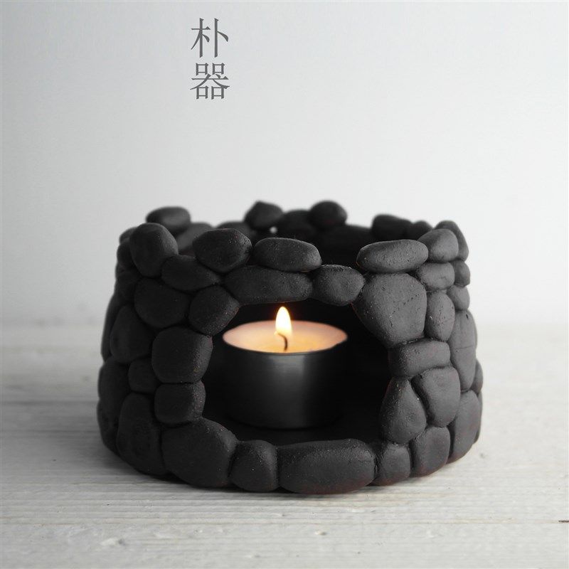 手工温茶炉 紫砂茶具烤茶炉小茶壶加热蜡烛炉烘焙茶叶 仿石头茶炉