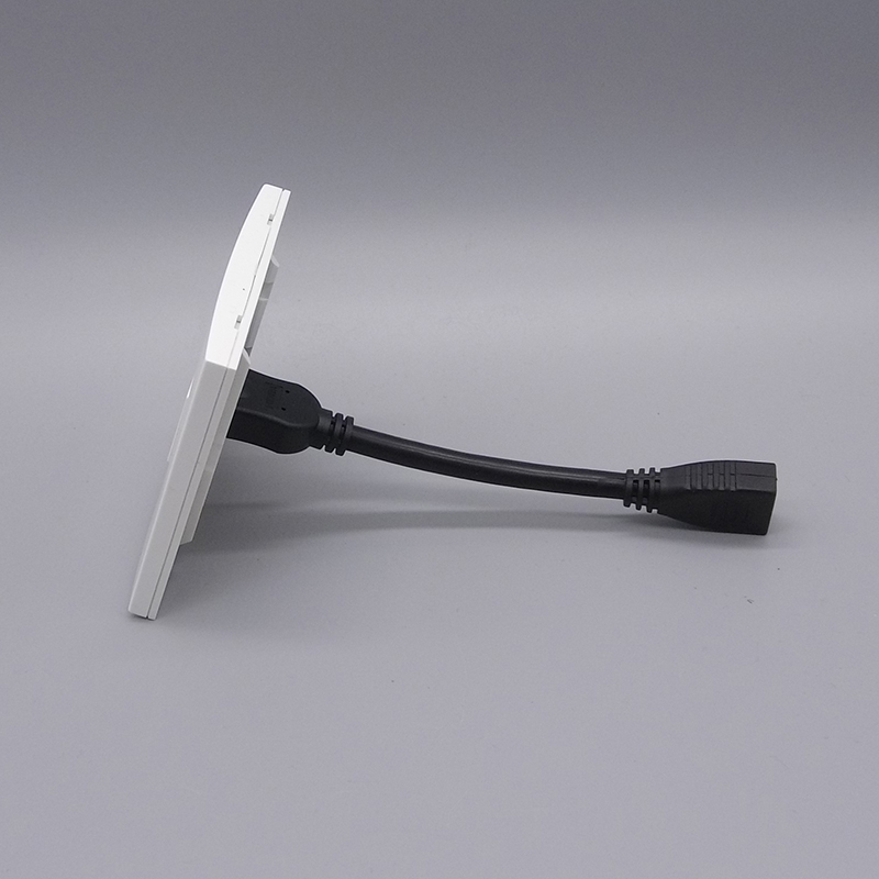 带线8型一位HDMI高清插座面板带线 版直插式多媒体影音墙插