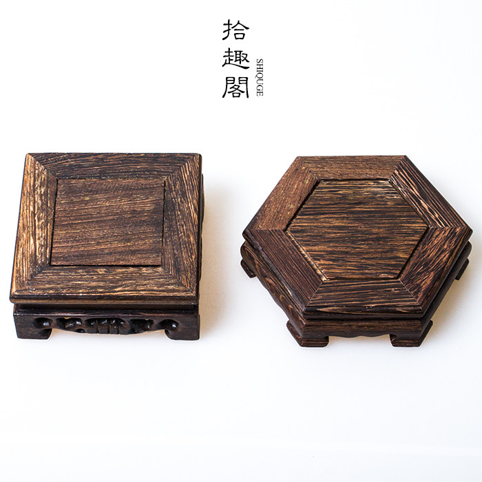 木质杯垫工艺品玉石摆件实木展示底座鸡翅木雕托壶垫紫砂壶托零配
