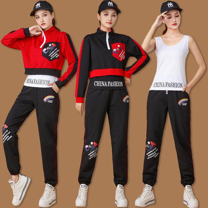 广场舞服装新款套装女秋冬鬼步舞运动健身曳步舞演出舞蹈服三件套