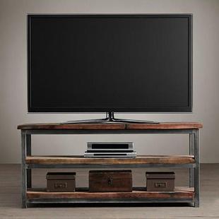 厂家供应工业loft复古风格 铁艺实木靠墙电视柜做旧玄关柜客厅茶几