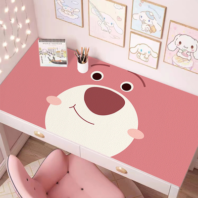 草莓熊桌垫书桌学生环保无味可裁剪防水防油硅胶学习桌写字台桌布