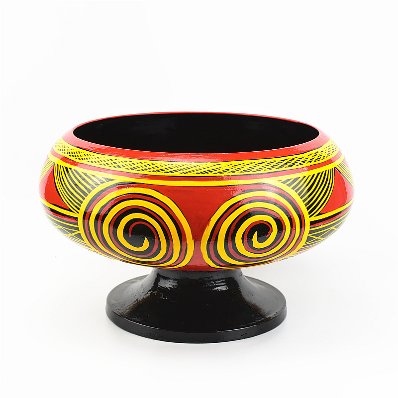 四川凉山少数民族特色工艺品昭觉彝族漆器中号木柯汤钵餐具