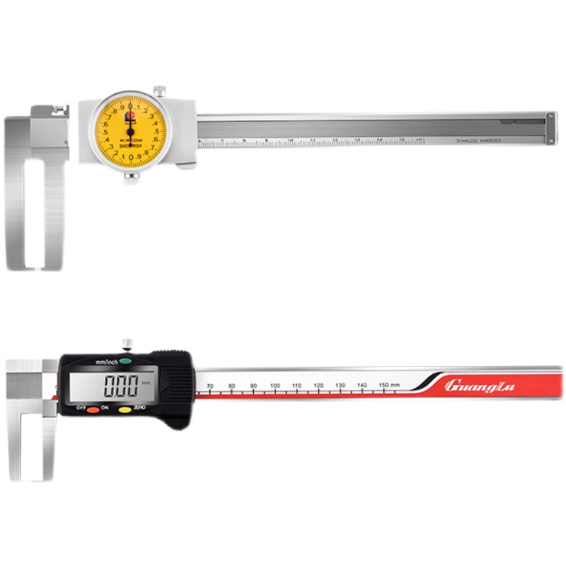 广陆数显内沟槽卡尺0-1-200-300MM 内径扁头电子游标高精度0.01