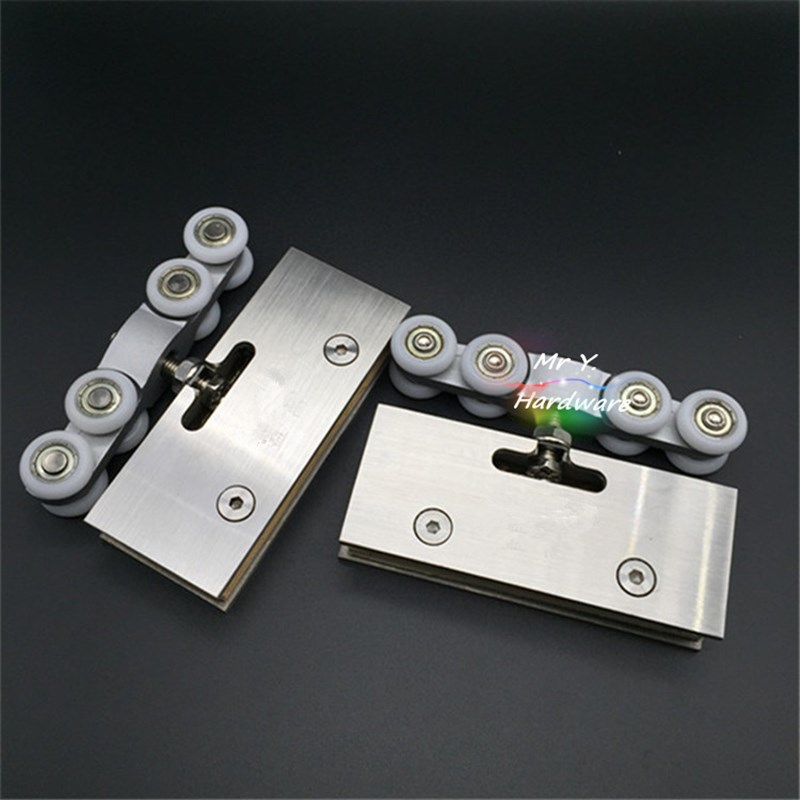 不锈钢重型玻璃移门吊轮 静音玻璃滑动门吊轮 玻璃吊夹吊滑轮