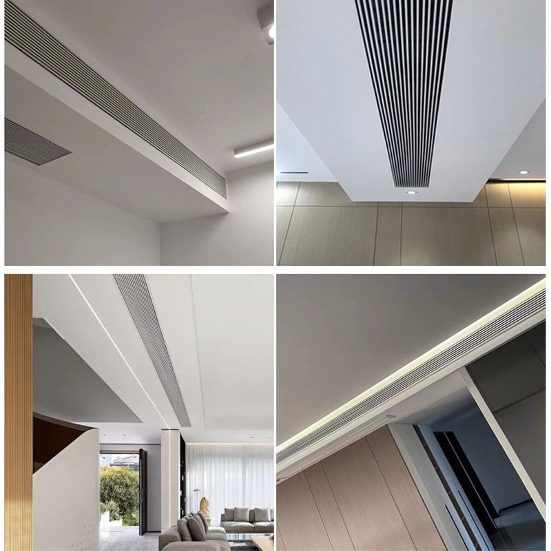 定制中央空调出风口格栅加长极窄极简窄边百叶bs回风口黑色线性