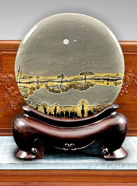 天然奇石原石国画石草花石办公室观赏石桌面工艺品红色小石头摆件