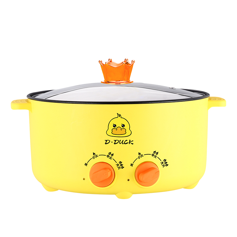小黄鸭鸳鸯电火锅电煮锅多功能大容量陶晶不粘锅火锅神奇家用电器