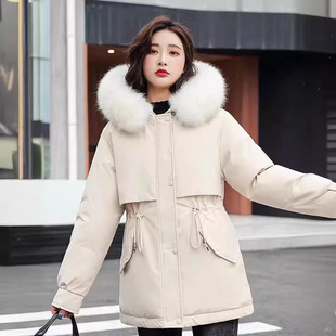 派克服棉衣冬装2025新款羽绒棉服女中长款韩版宽松大码棉袄外套潮