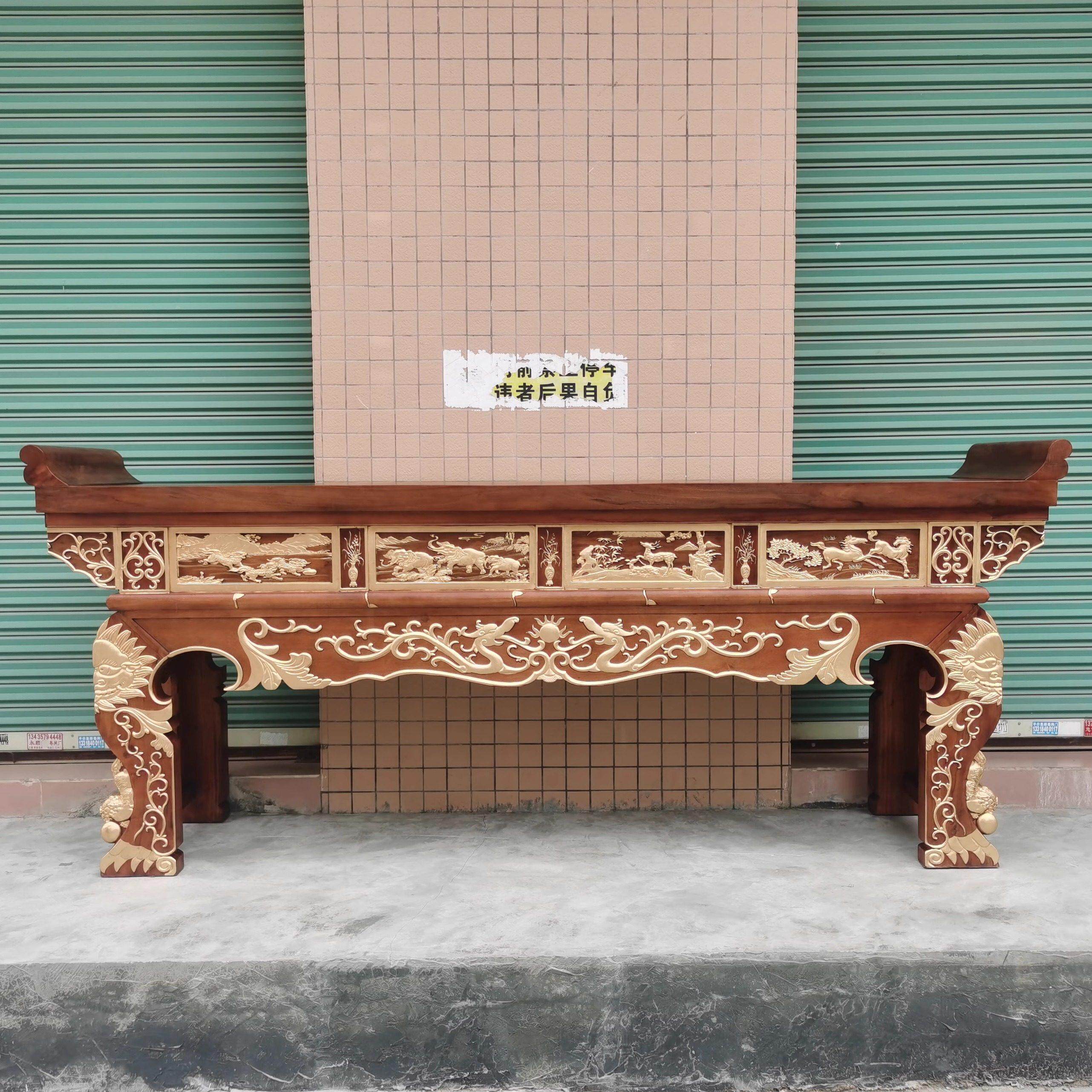 香樟木条案翘头供桌实木寺庙道观元宝桌佛桌祠堂家用香案神台定制