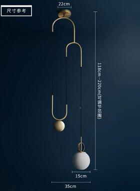 台后现代玻璃圆装吊灯创饰意餐厅酒吧升降铁艺球OFY金色吊灯