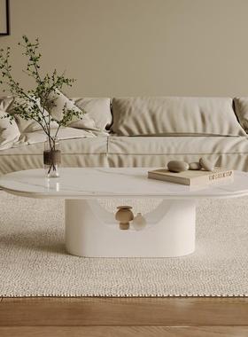 白色奶油风茶客厅家用网红创小几户型椭圆YRV形茶几桌意205新款简